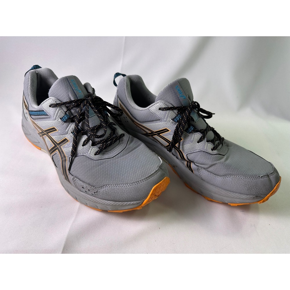ASICS GEL-VENTURE 9 Trail Running Shoes Gray Orange Amplifoam Men US 15 EUR 50.5
